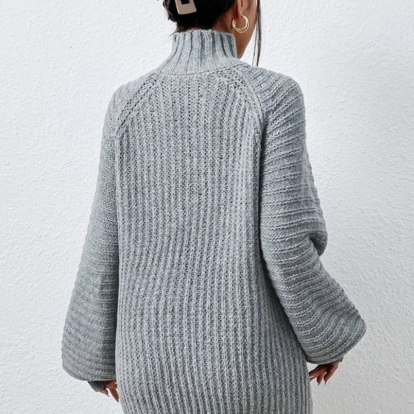 Grey Womens Sweater Dress - Picture 2 of 6